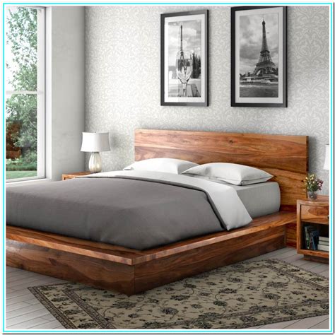 Cal King Wood Platform Bed Frame Bedroom Home Decorating Ideas