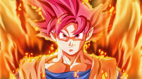 Download 1600x900 Wallpaper Super Saiyan God Goku Dragon Ball Red Head Widescreen 169