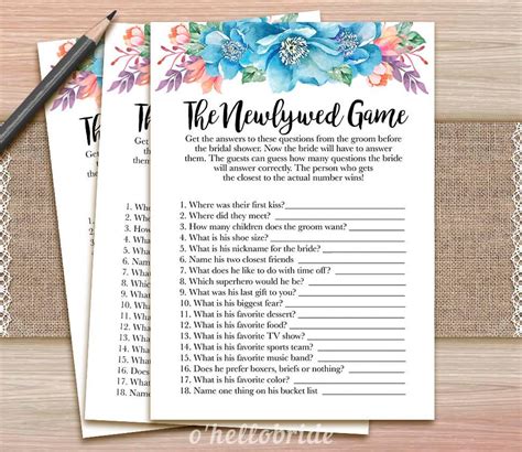 The Newlywed Bridal Shower Game What Did The Groom Say Etsy