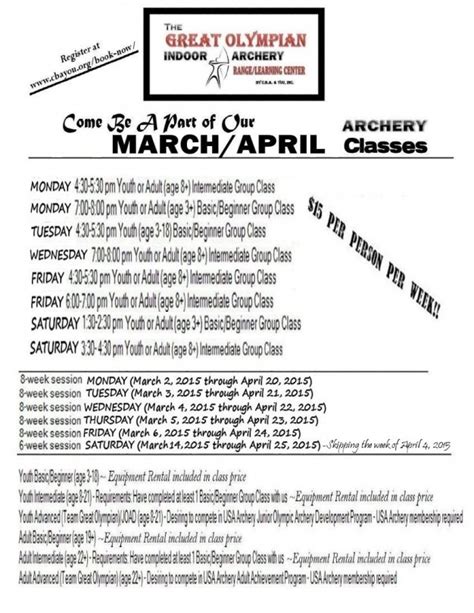 New Archery Classes For All Ages Starting March 2015 Christ Bows