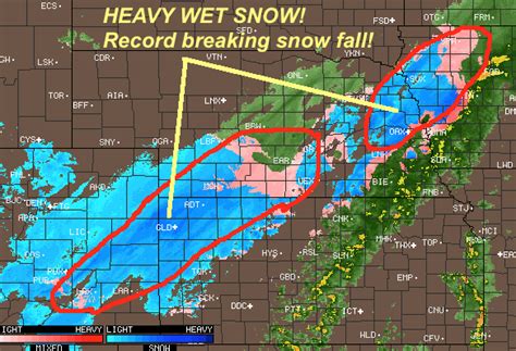 Band Of Heavy Wet Snow Setting Up From Goodland Ks Area Through Just