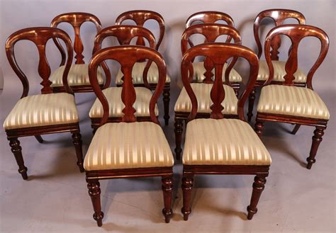 This set will make a statement and warrant many compliments. Set Of 10 Victorian Mahogany Balloon Back Dining Chairs ...