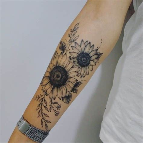 135 sunflower tattoo ideɑs a reminder of joyful energy with you wherever you go