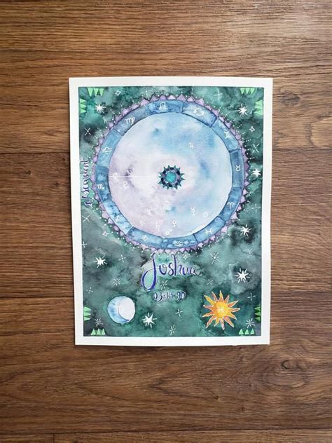 Personalized Natal Chart Astrology Birth Chart Hand Painted