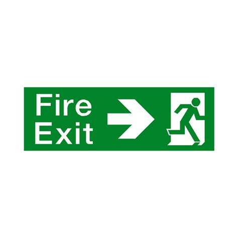 Arrow Right Fire Exit Sign Safety Uk