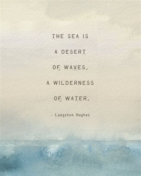 Langston Hughes Poem The Sea Is A Desert Of Waves Ocean Etsy Wave