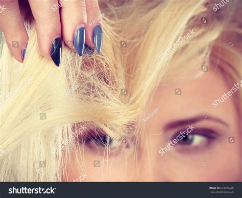 Haircare Hairstyling Bad Effects Bleaching Concept Stock Photo