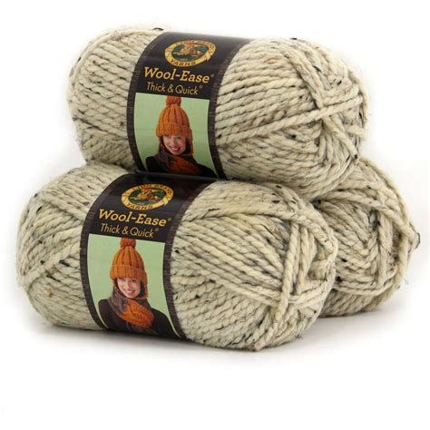 Lion Brand Yarn Wool Ease Thick And Quick Oatmeal Classic Super Bulky