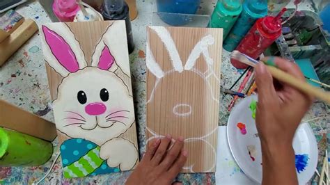 How To Paint An Easter Bunny Painting Tutorial Acrylic Technique By