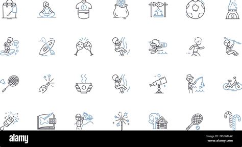 Recreation Industry Line Icons Collection Adventure Relaxation Fun