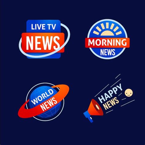 paquete de logotipos de diseño de noticias vector gratis