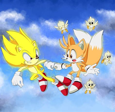 Super Sonic And Tails By Montyth On