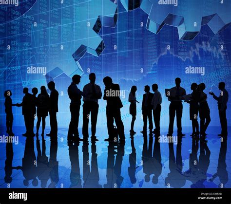 Group Of Business People On Booming World Economic Stock Photo Alamy
