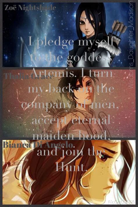 The Pledge Of The Hunters Of Artemis Artemis Percy Jackson Hunter Of