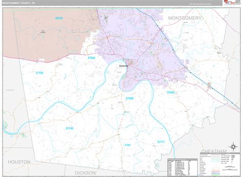 Montgomery County Tn Wall Map Premium Style By Marketmaps
