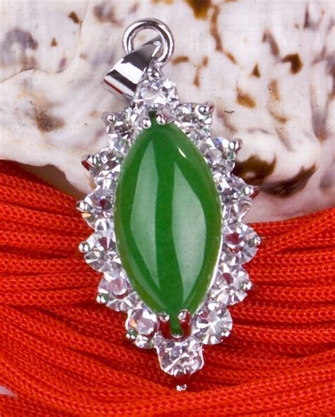 Silver Jade Crystal Pendant Necklace Style14