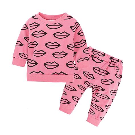Baby Clothing Set 2pcs 2018 New Fashion Long Sleeves Love Print Infant
