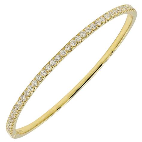 Large Pavé Diamond Gold Bangle Bracelet At 1stdibs Large Gold Bangle