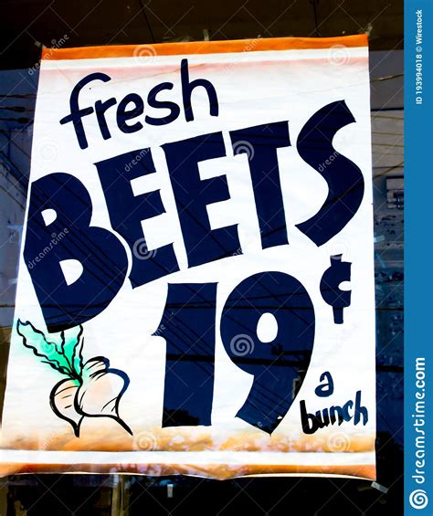 Vintage Grocery Store Sign Fresh Beets 19 Cents A Bunch Circa 1940 S