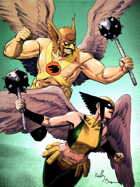 Hawkman And Hawkgirl Art By Reillybrown