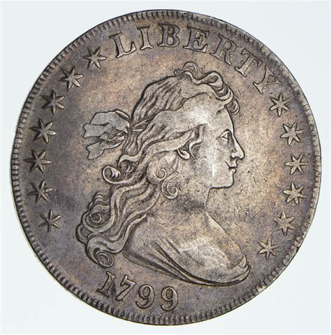Stunning Detail 1799 Draped Bust Early American Silver Dollar