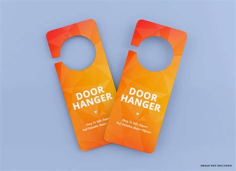 Premium Psd Door Hanger Mockup Design Isolated