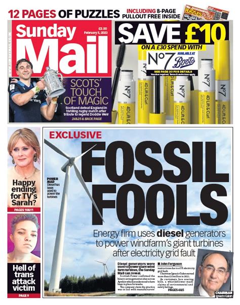 Sunday Mail Front Page 5th Of February 2023 Tomorrow S Papers Today