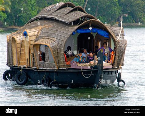 A Traditional Rice Boat On The Kerala Backwaters Stock Photo Alamy