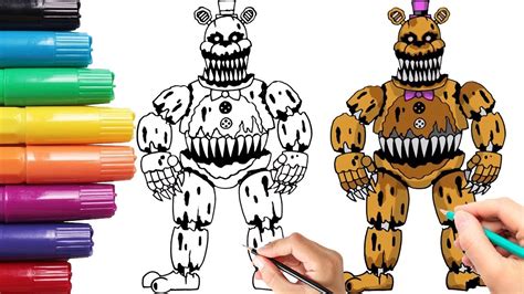 How To Draw Nightmare Fredbear Five Nights At Freddys Youtube