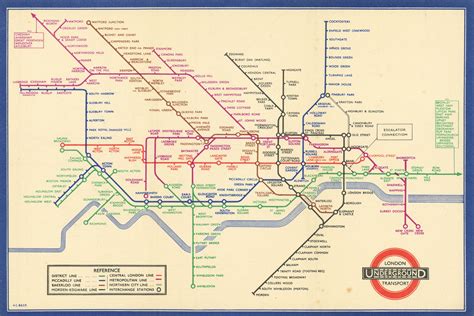 London Underground Tube Map Diagram Of Lines Middle Circle Harry Beck
