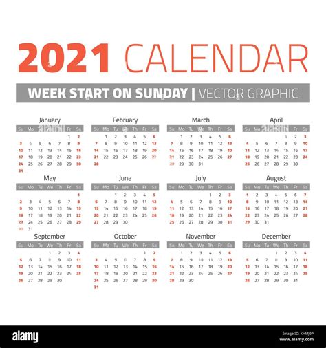 Simple 2021 Calendar Grids 01 Katie Pertiet Designs Gambaran