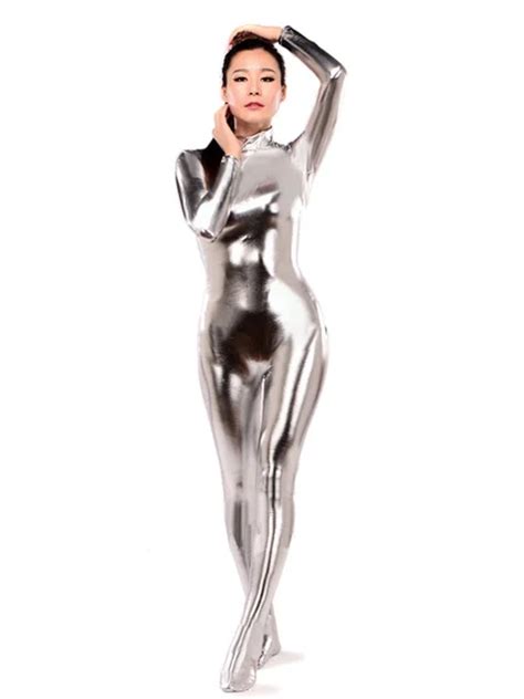Buy Betterparty Silver Shiny Metallic Zentai Catsuit Hot Sell Sexy Tight Second