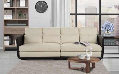 You'll find leather or fabric options, corner sofa beds, ones where you can choose your mattress, ones with hidden storage and ones with covers you can remove to keep clean. Classic 2 Piece Convertible Living Room Leather Sofa, Adjustable Couch (Beige) 662187613215 | eBay