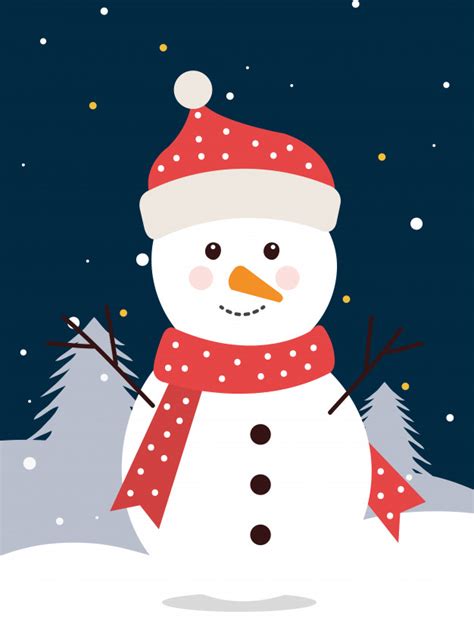 Un simpático dibujo infantil del muñeco de nieve de navidad. A Muñeco De Nieve | Imagenes de Navidad