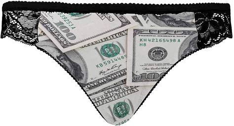 interestprint women lace underwear low waist brief soft panties one hundred dollar bills at