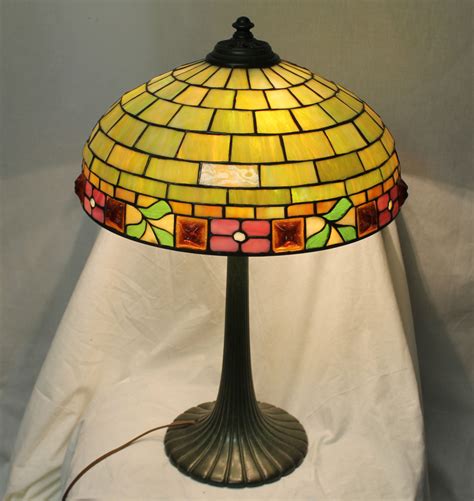 Bargain Johns Antiques Antique Wilkinson Leaded Glass Table Lamp
