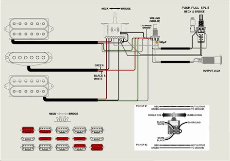 Humbucker strat tele bass and more. Wiring Diagram For 2 Humbucker Guitar With 3 Way Import Lever Switch 1 Volume 1 Tone