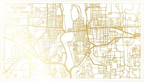 Olympia Usa City Map In Retro Style In Golden Color Outline Map Stock