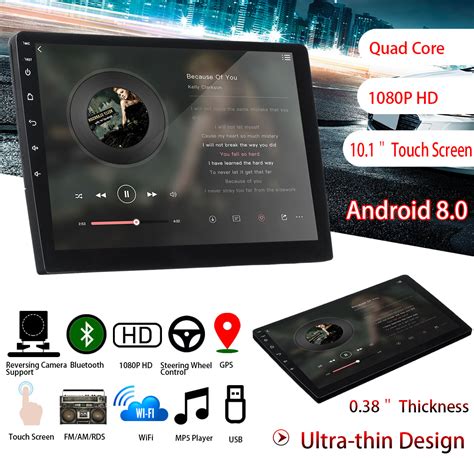 10 Inch Android 8 2din Car Stereo Quad Core Touch Radio Wifi Gps Nav