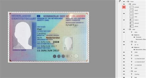 Netherlands Id Card Psd Template Mr Verify
