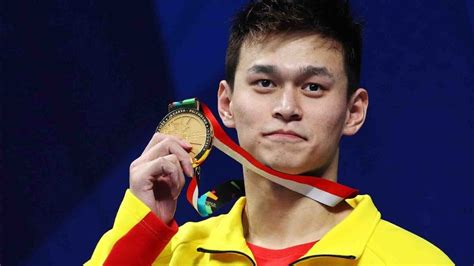 Chinas Olympic Champion Swimmer Sun Yang Launches Asian Games Charm