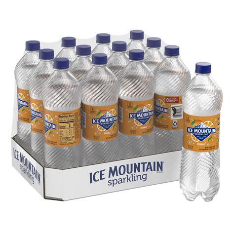 Ice Mountain Sparkling Water Orange 338 Oz Bottles Pack Of 12