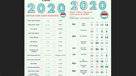 Link Download Kalender Tahun 2020 Ada 16 Hari Libur Nasional