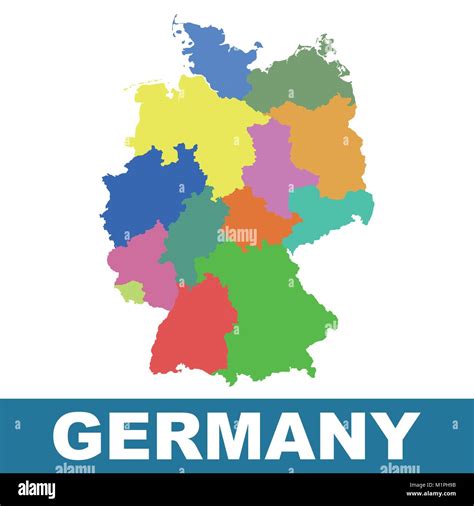 Germany Map With Federal States Flat Vector Stock Vector Image And Art