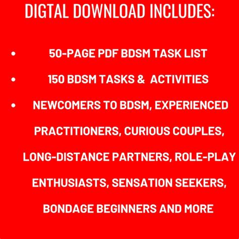 Bdsm Tasks List Guide Submissive Dominant Idea Activities Pdf Beginner Activity Sub Lifestyle