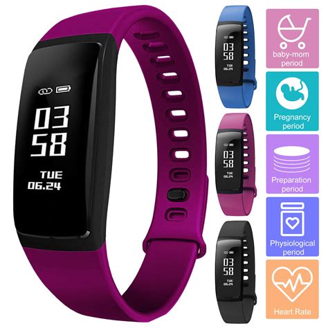 Tsv Fitness Tracker Oled Display Color Screen Smart Wristband Slim