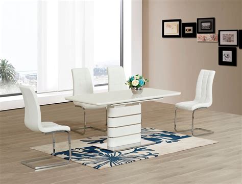 Ratings, based on 3 reviews. White glass with High Gloss Dining table & 4 Chairs - Homegenies