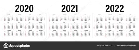 Calendar 2020 2021 And 2022 Template Calendar Mockup Design In Black