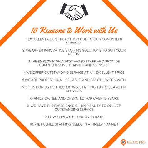 The Staffing Group Top 10 Reasons To Work With Us