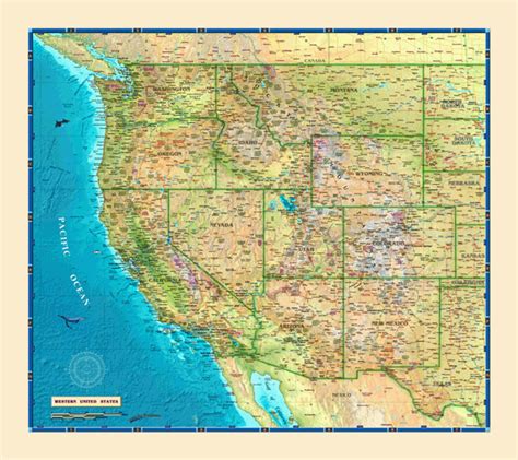 Western Usa Wall Map By Compart Maps Mapsales